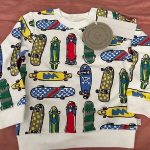 Stella McCartney Kids White and Red Skateboard Sweatshirt grom
